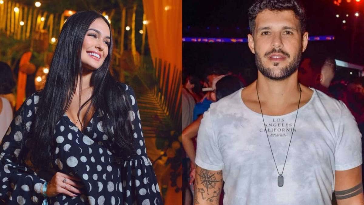 Larissa Santos e Rodrigo Mussi são flagrados aos beijos em festa
