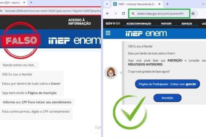 Golpe no Enem: PF investiga site que simula página oficial do exame