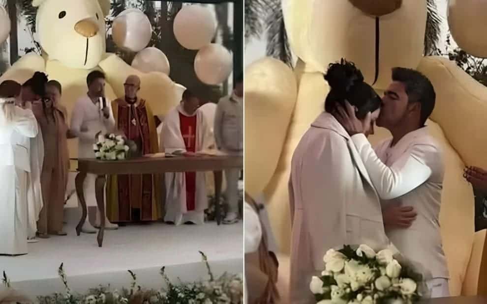 Graciele Lacerda e Zezé Di Camargo se casam em cerimônia especial durante chá revelação