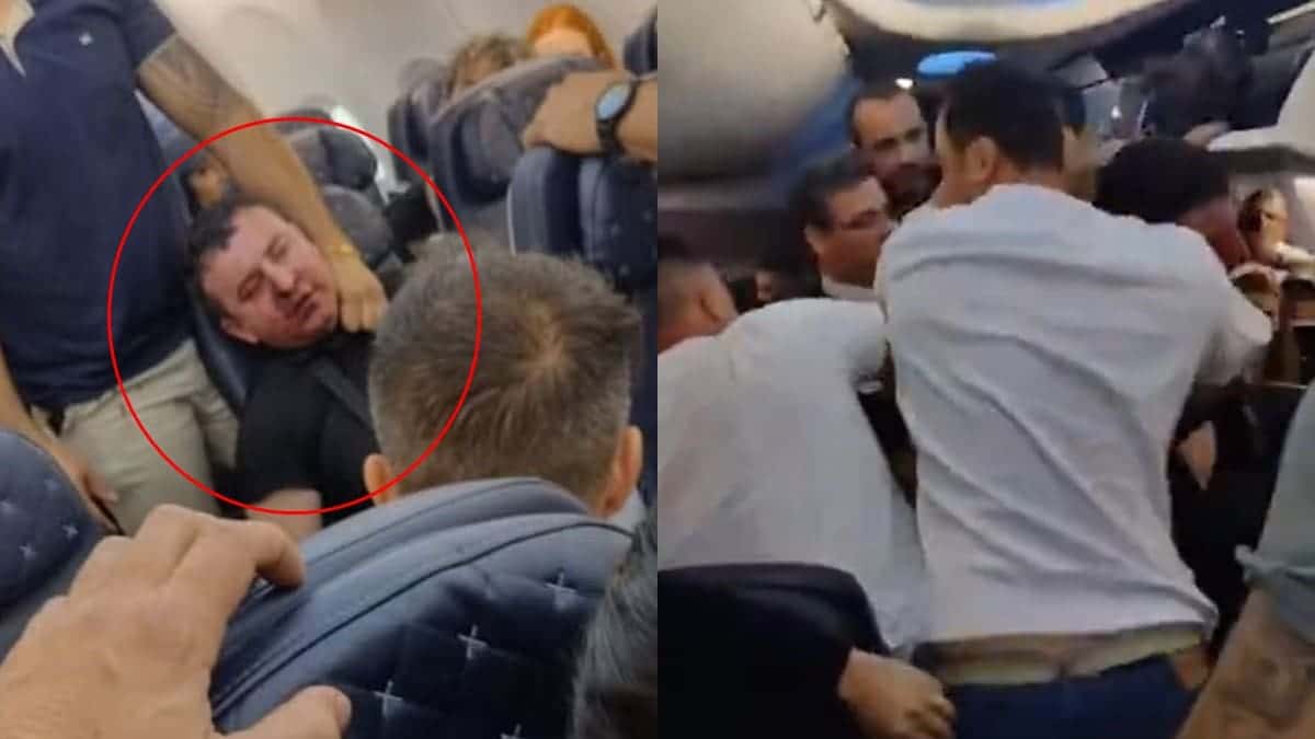 Homem tenta abrir porta de avião durante vôo e é contido por passageiros