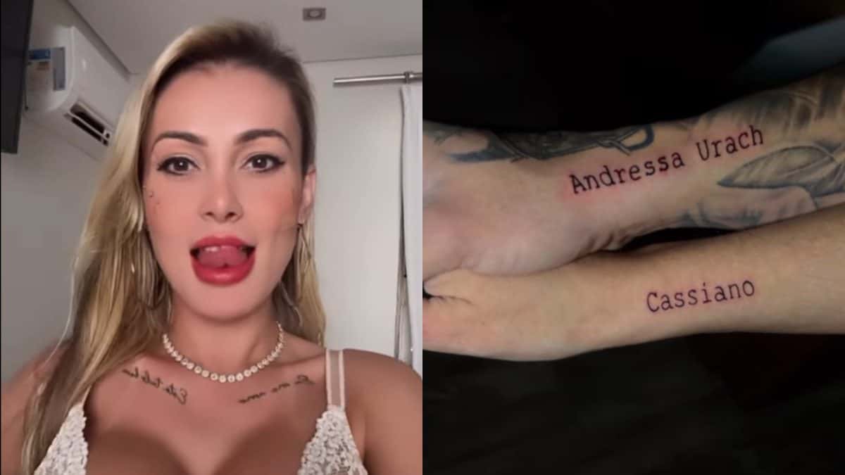 Andressa Urach comemora 1 dia de namoro com tatuagem para affair