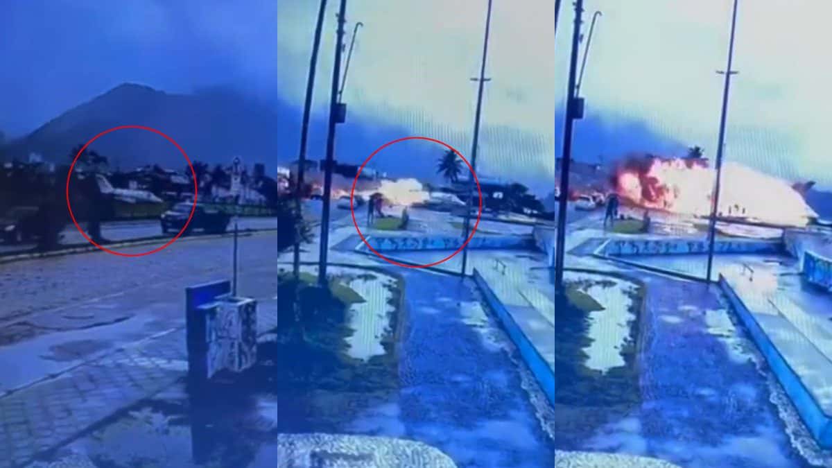 Avião explode em praia de Ubatuba, litoral de São Paulo