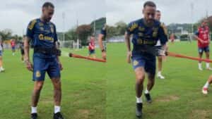 Neymar faz primeiro treino após retorno ao Santos