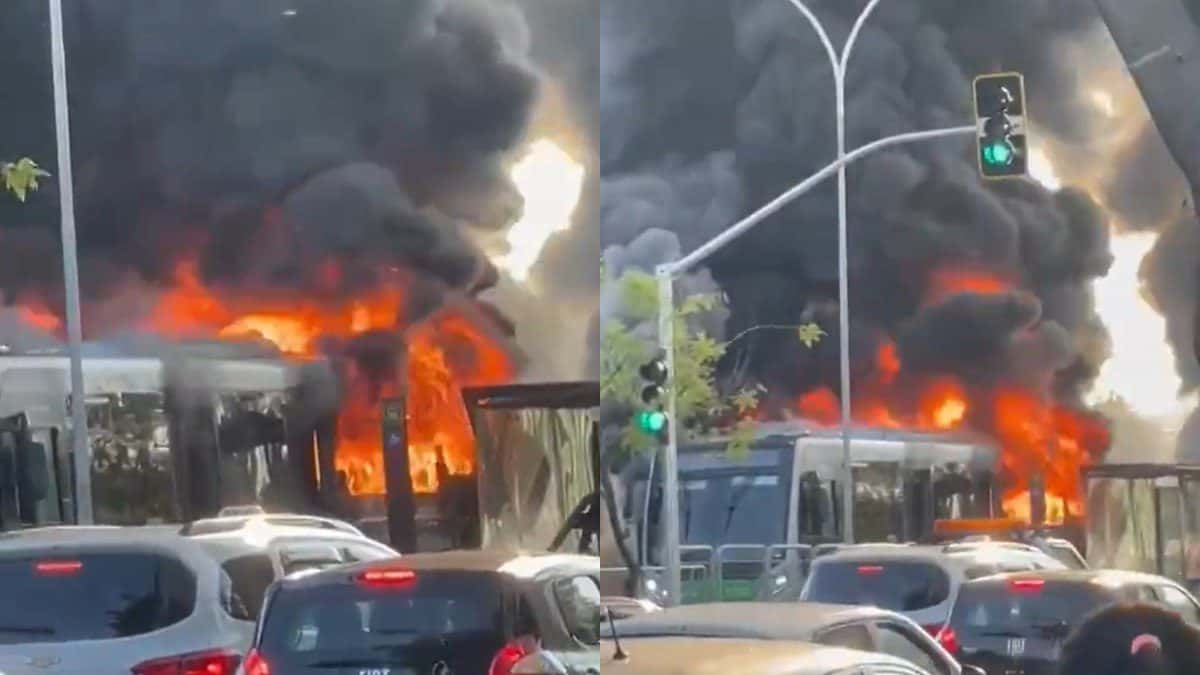 Avião de pequeno porte cai e atinge ônibus em São Paulo