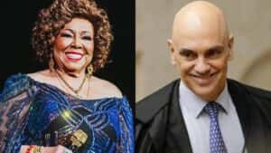 Alcione surpreende ao revelar paixão por Alexandre de Moraes