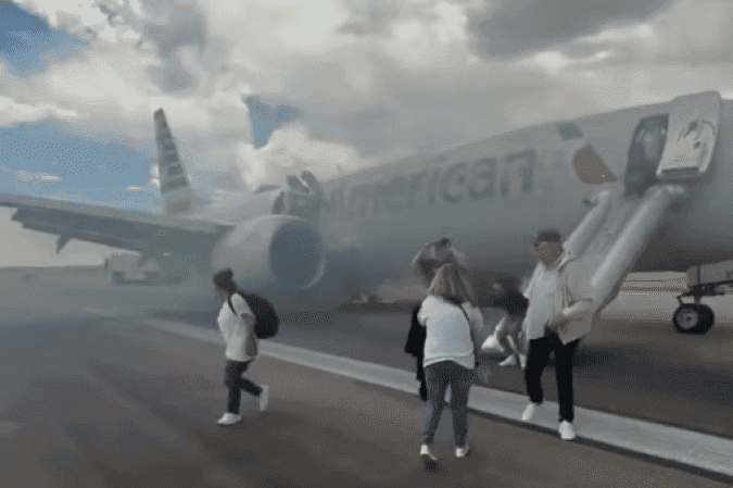 Incidente com trem de pouso provoca evacuação de voo da American Airlines nos EUA