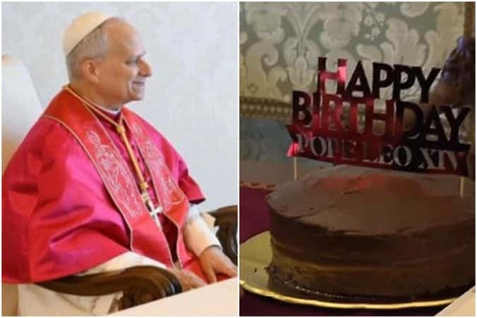 Papa Leão XIV ganha bolo de aniversário antecipado