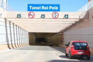 Túnel Rei Pelé será interditado para manutenção na quarta e na quinta