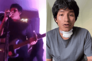 Vocalista de banda de rock desmaia após levar choque do microfone