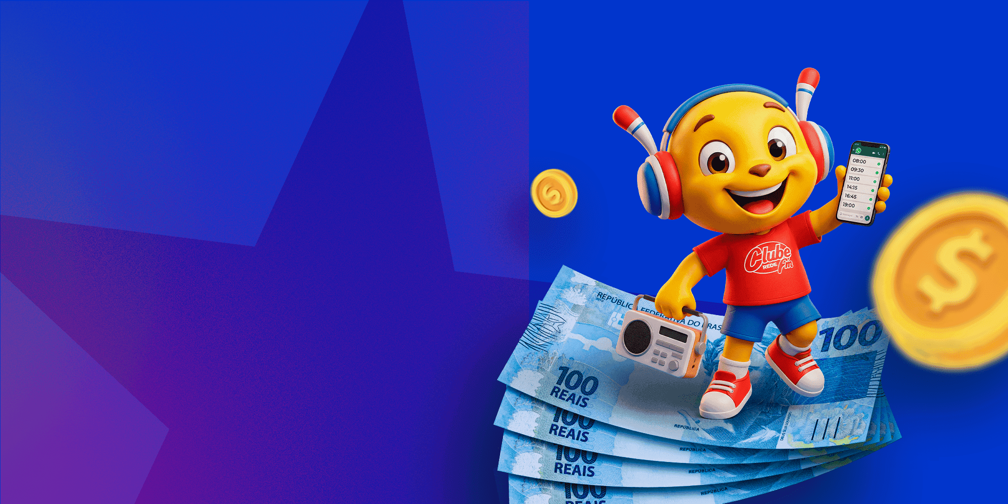 A todo momento, tem PIX de R$100 na Clube