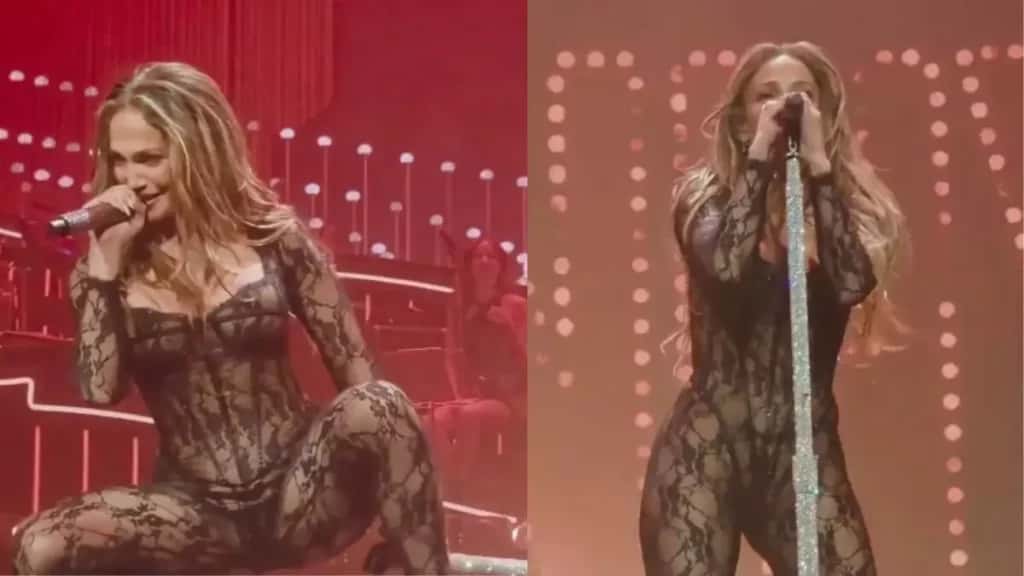 Jennifer Lopez causa com look transparente em show e rebate críticas