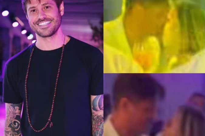 Dado Dolabella é flagrado aos beijos com loira em festa de famosa