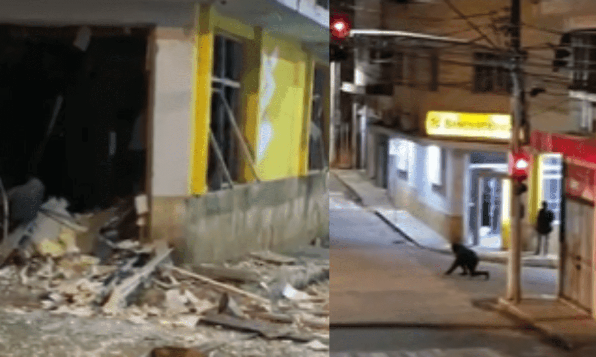 Criminosos explodem cofre de banco e fogem jogando pregos em MG; veja vídeo