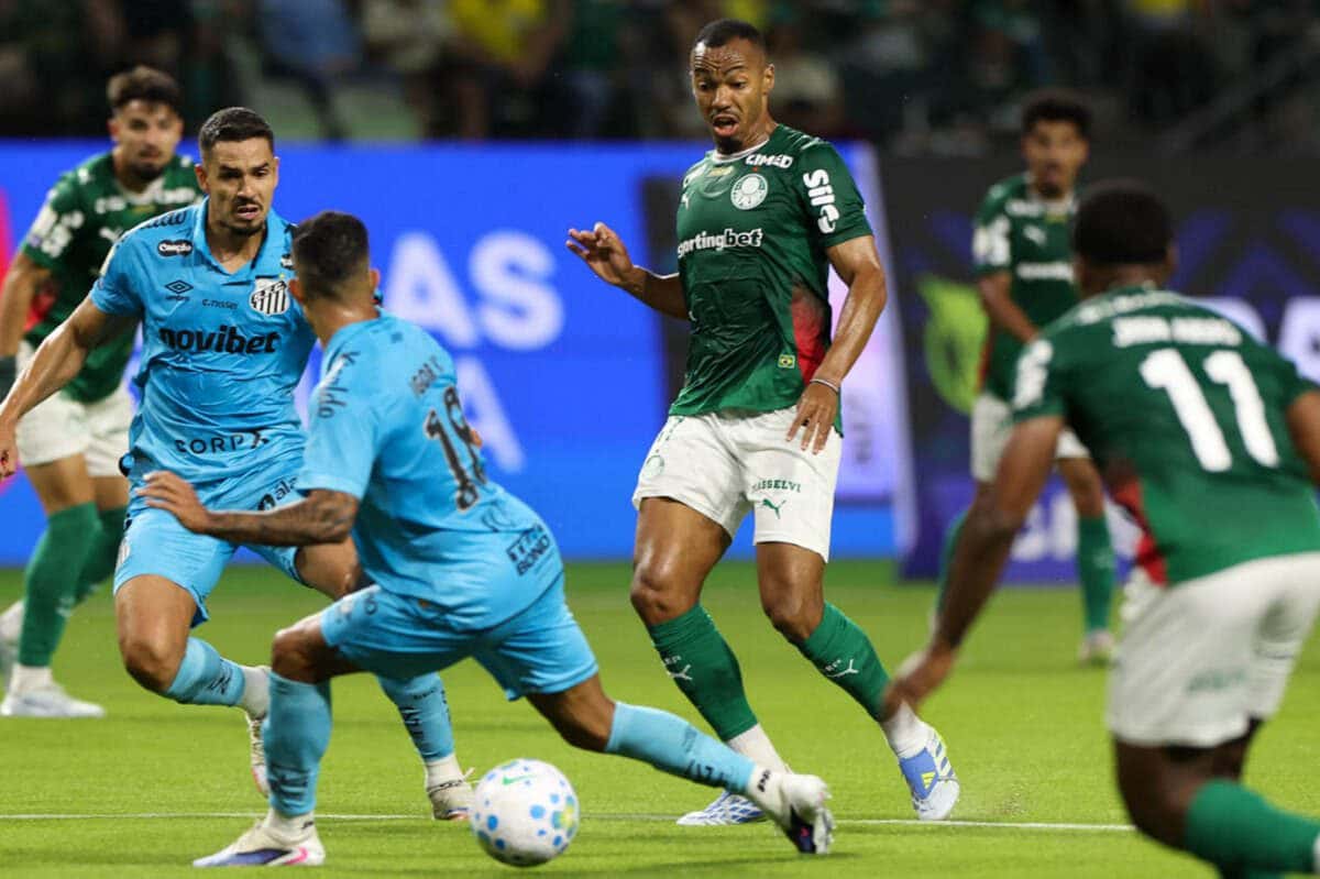 Palmeiras e Santos empatam no Allianz em jogo emocionante