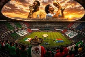 México e África do Sul entrarão no gramado do Estádio Azteca na estreia da Copa