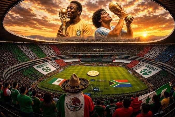 México e África do Sul entrarão no gramado do Estádio Azteca na estreia da Copa