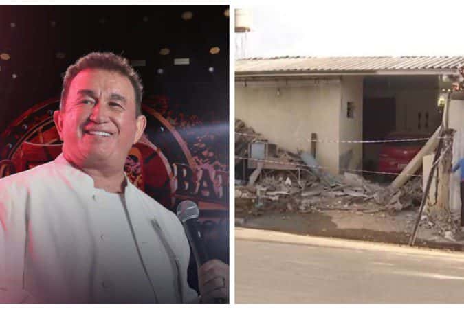 Caminhão desgovernado de Amado Batista atinge imóveis em Goiânia