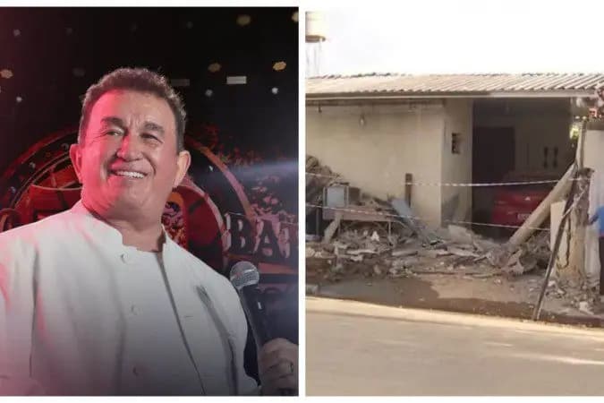 Caminhão desgovernado de Amado Batista atinge imóveis em Goiânia