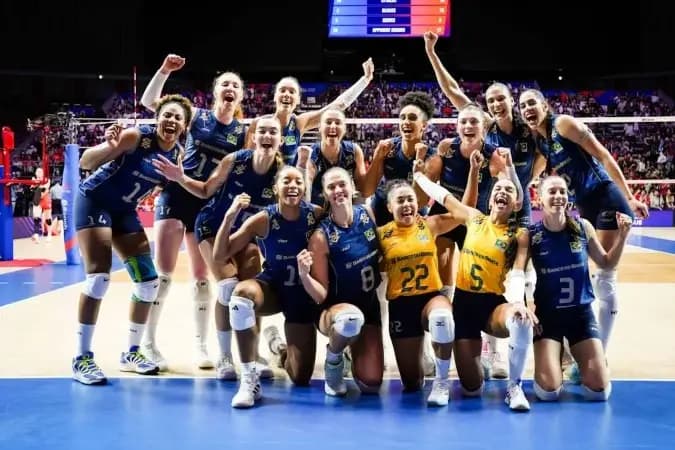 Brasil bate Polônia e garante vaga na final da Liga das Nações de vôlei