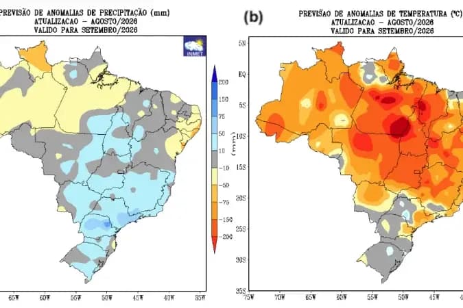 Setembro começa com ciclone no Sul e calor acima da média no resto do país