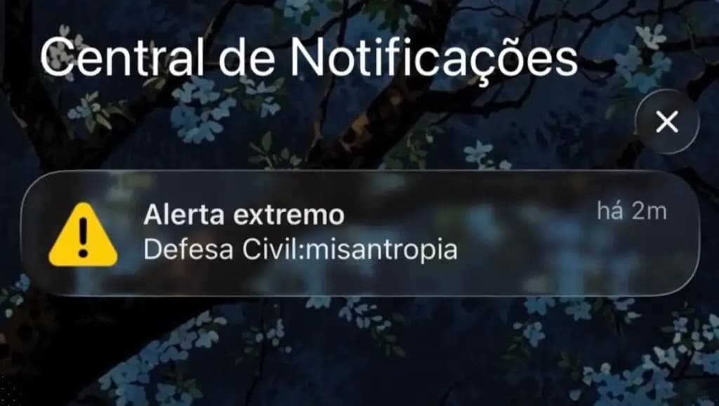 “Misantropi4”: Mensagem supostamente disparada pela Defesa Civil assusta pessoas