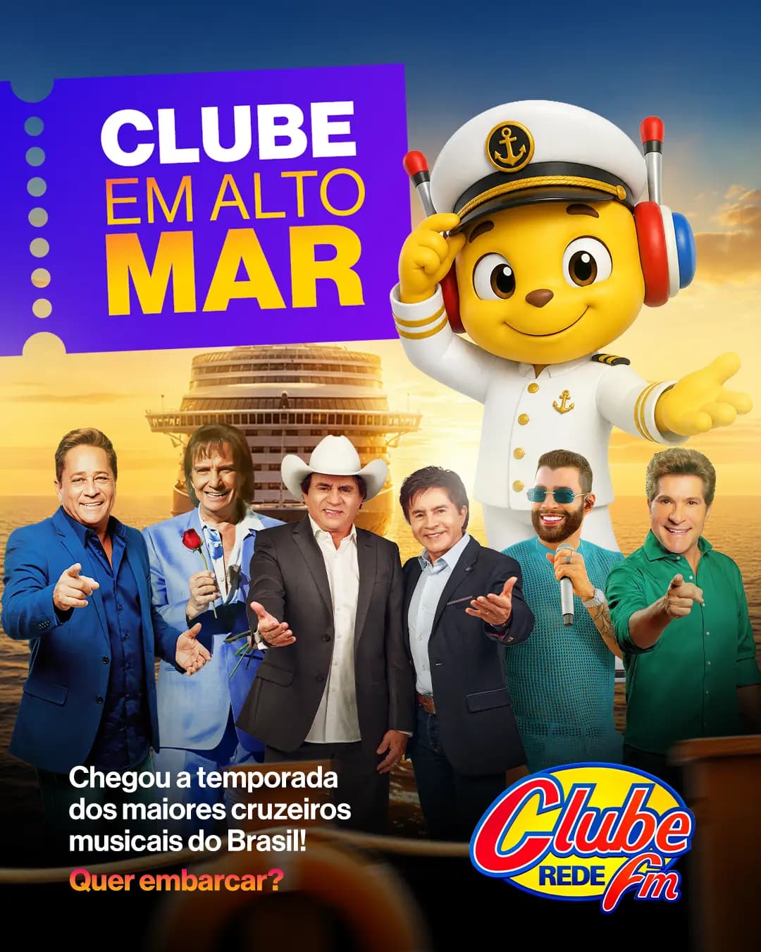Prepare as malas! A Clube vai te levar para uma experiência inesquecível em alto-mar!