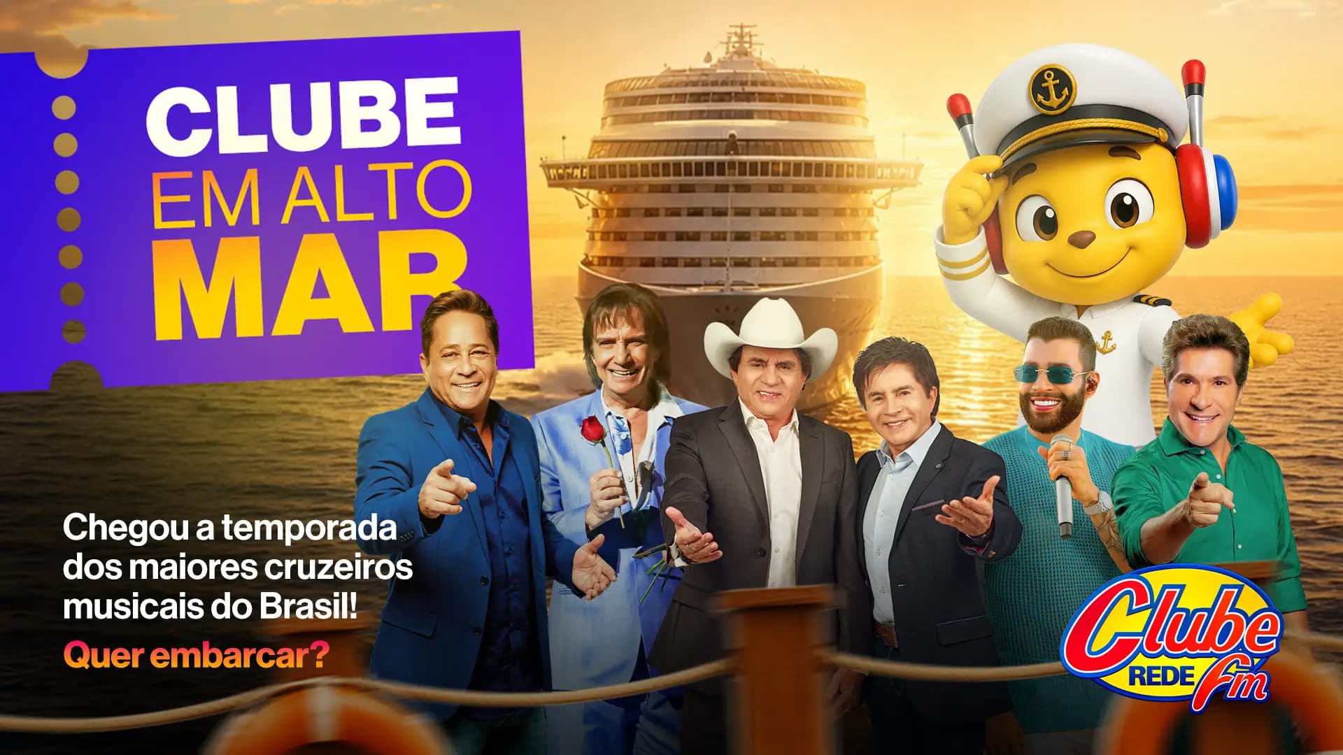 Prepare as malas! A Clube vai te levar para uma experiência inesquecível em alto-mar!