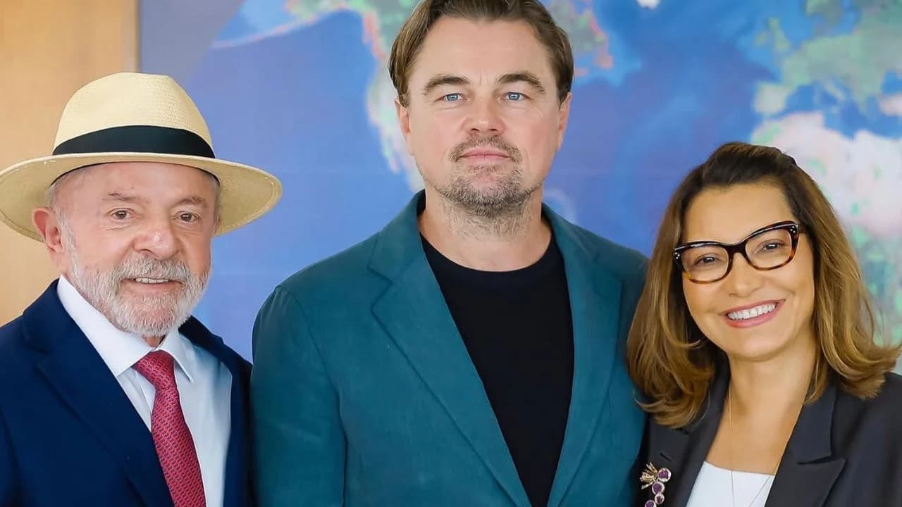 Leonardo DiCaprio se reúne com Lula e Janja no Palácio do Planalto