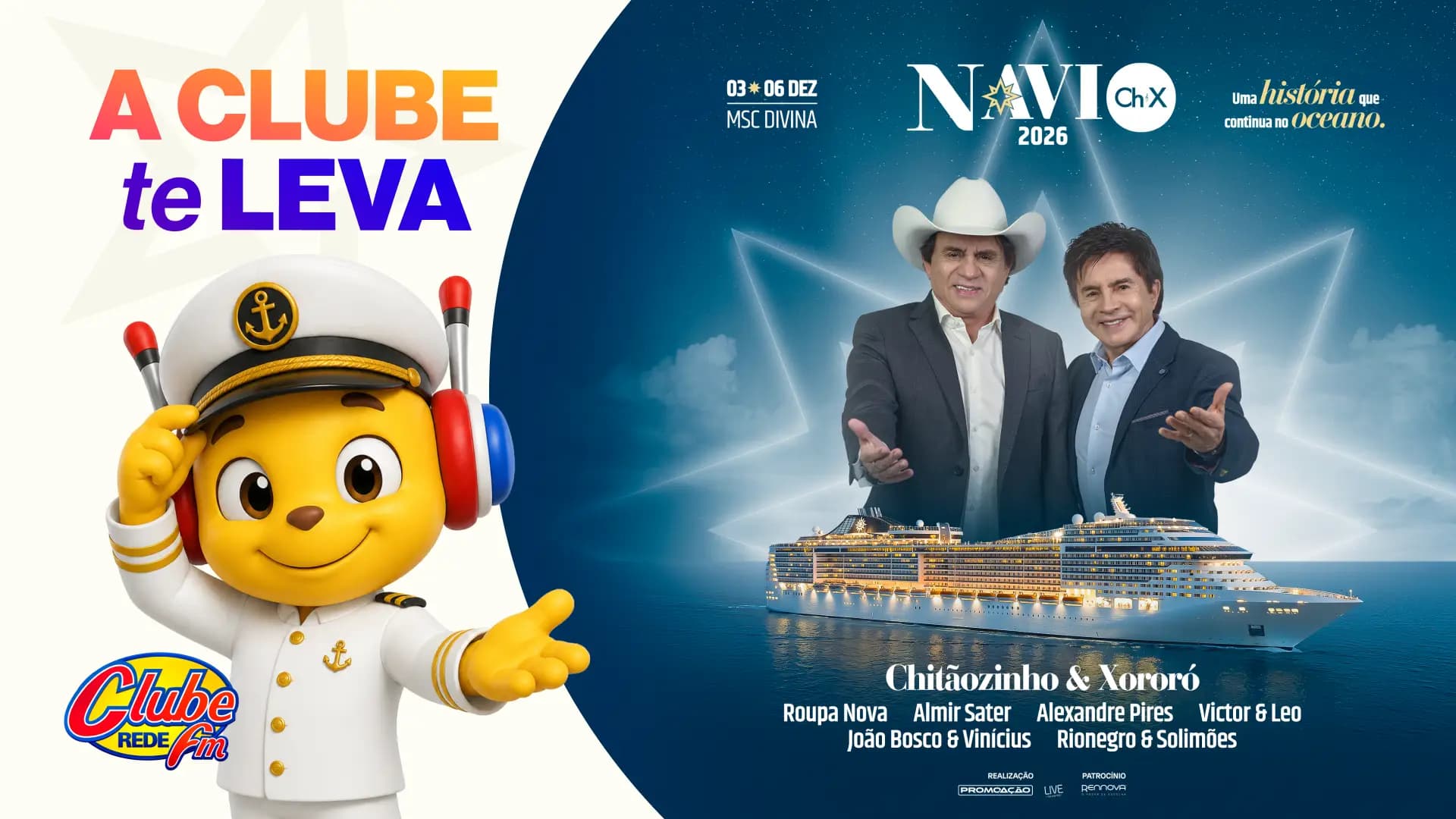 A Clube vai te levar pra viver dias incríveis no Navio CHX