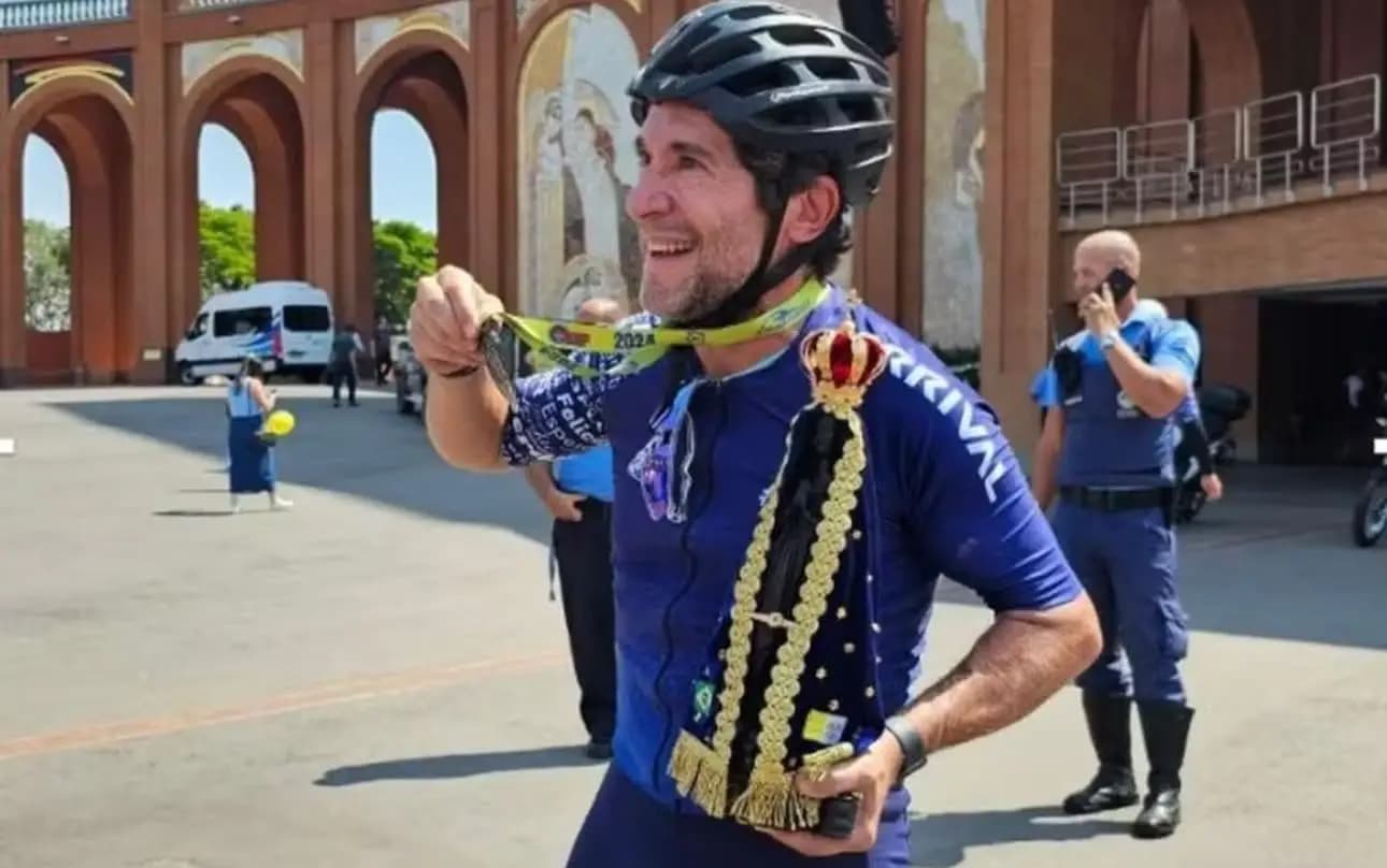 Daniel faz peregrinação de 300 km a Aparecida de bicicleta