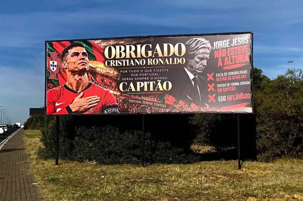 Empresário gasta R$ 11 mil em outdoors para apoiar Cristiano Ronaldo