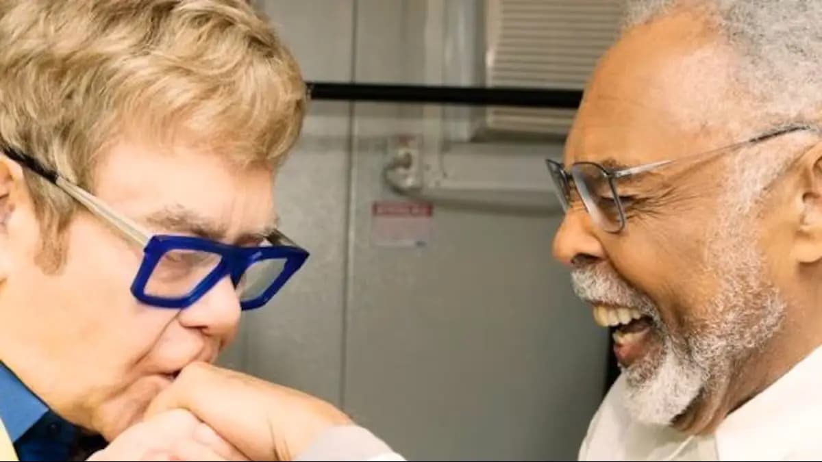 Gil encontra Elton John nos bastidores do Rock in Rio