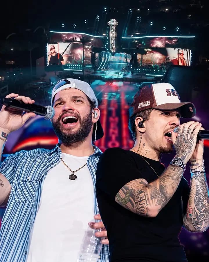 Felipe e Rodrigo emocionam público em gravação de DVD em Brasília