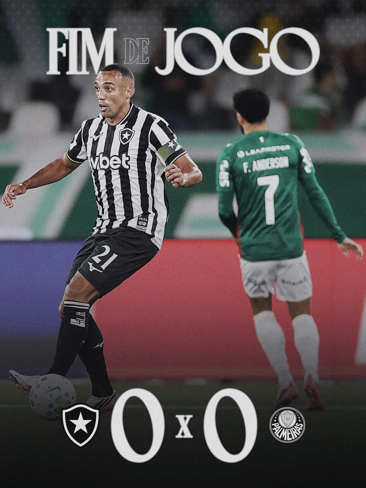 Botafogo segura Palmeiras e ajuda Flamengo, novo líder do Brasileirão