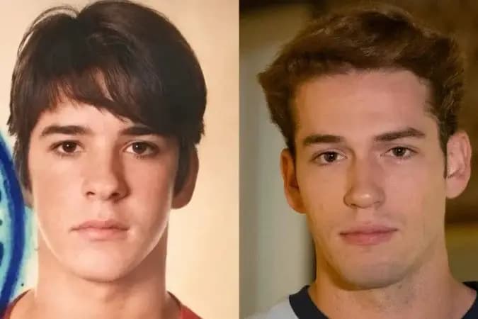 Murilo Benício resgata foto da juventude e semelhança com o filho impressiona