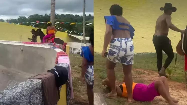 Mãe de Davi Brito é acusada de armar queda de cavalo; assista ao momento