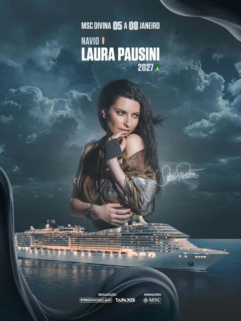 Laura Pausini ganha navio temático no Brasil com experiência imersiva para fãs