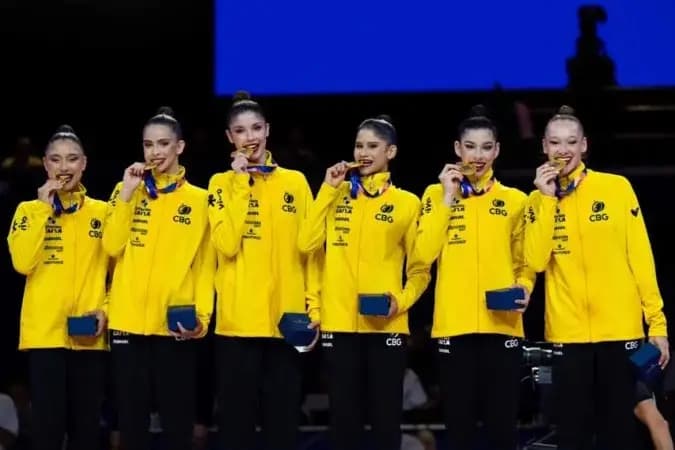 Brasil faz história na ginástica rítmica e leva ouro inédito no Mundial