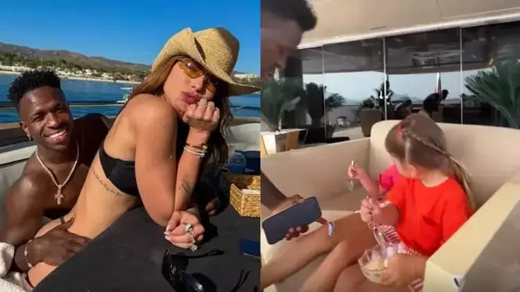 Sem Zé Felipe, Virginia transforma Vini Jr. em paizão durante viagem