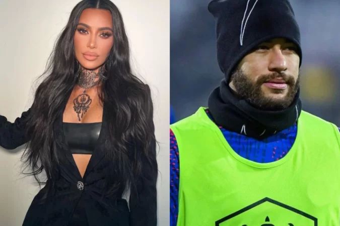 Kim Kardashian e Neymar fazem chamada de vídeo durante jogo do PSG