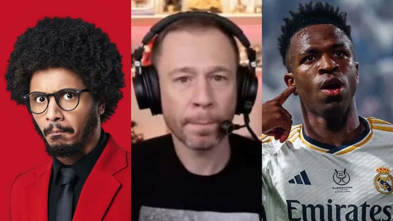 Humorista ironiza Tiago Leifert após comentário sobre Vini Jr