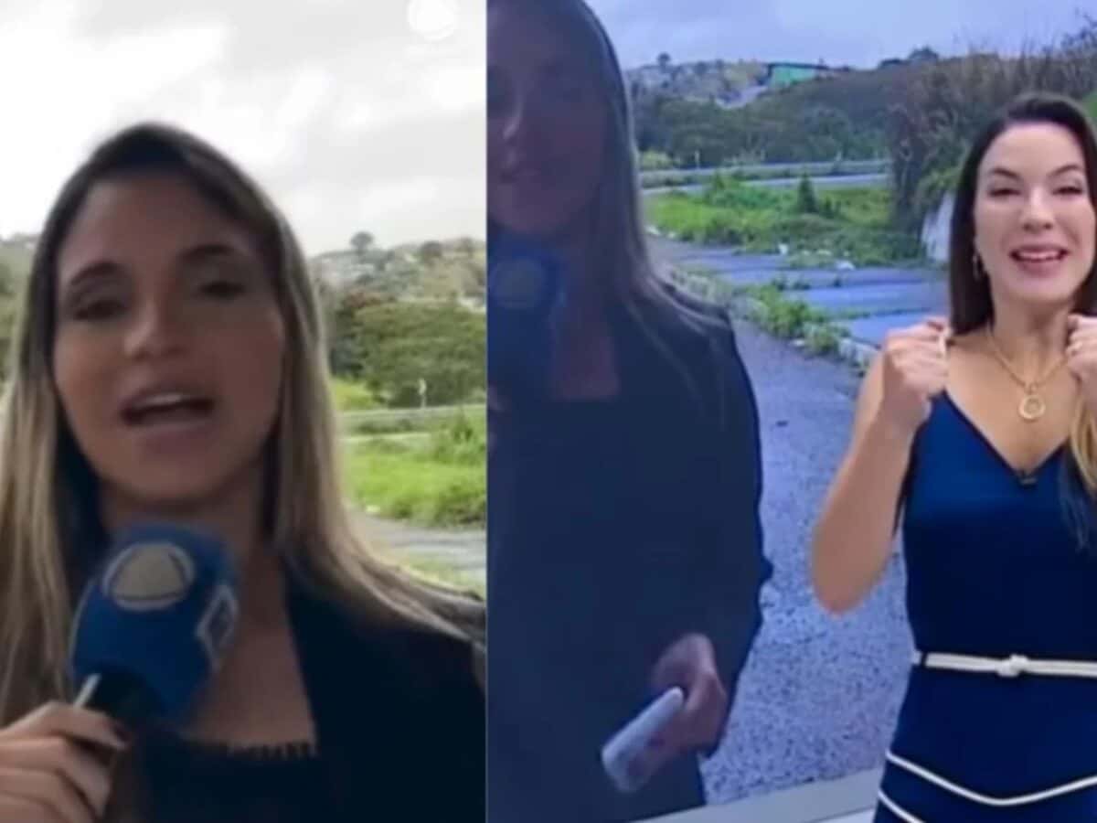 Vídeo: Repórter da Record entra em trabalho de parto ao vivo e choca âncora