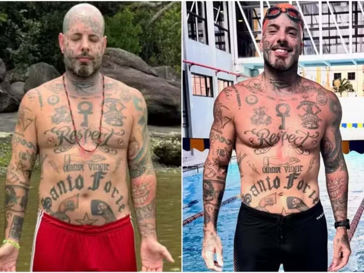 Após perder 20 kg, Tico Santta Cruz exibe novo físico ao nadar em Maceió