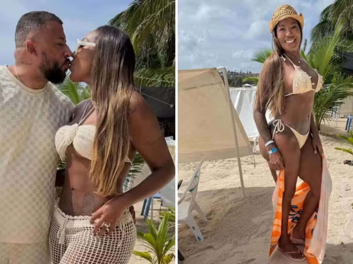 Mãe de Ludmilla curte férias românticas com ex-segurança da filha