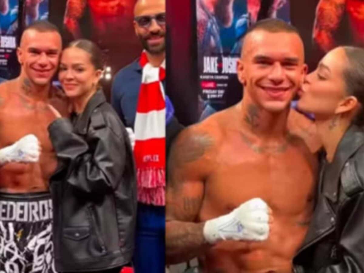 Após namorado ganhar luta, Mel Maia sobe em ringue