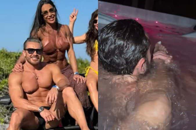 Gracyanne publica clique íntimo com o namorado em viagem às Maldivas