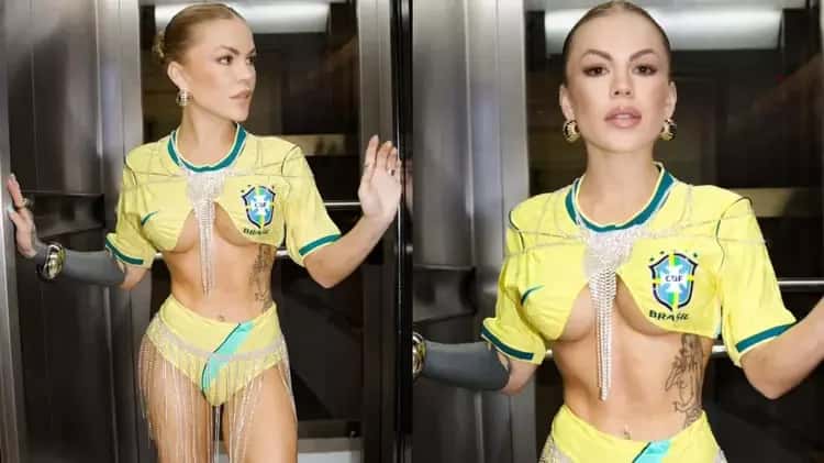 Famosa é atacada após sexualizar camisa da Seleção para a Copa do Mundo