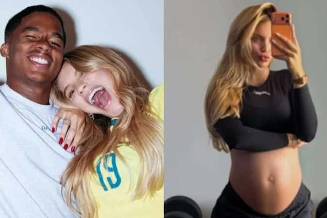 Esposa de Endrick posa de short curto e exibe barriga de 7 meses
