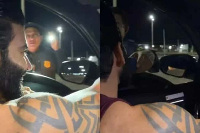 Gusttavo Lima é parado em blitz, faz bafômetro e brinca: ‘Nem o Embaixador escapa’